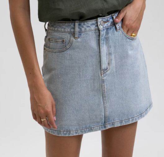 RHYTHM WOMEN Classic A-Line Denim Skirt