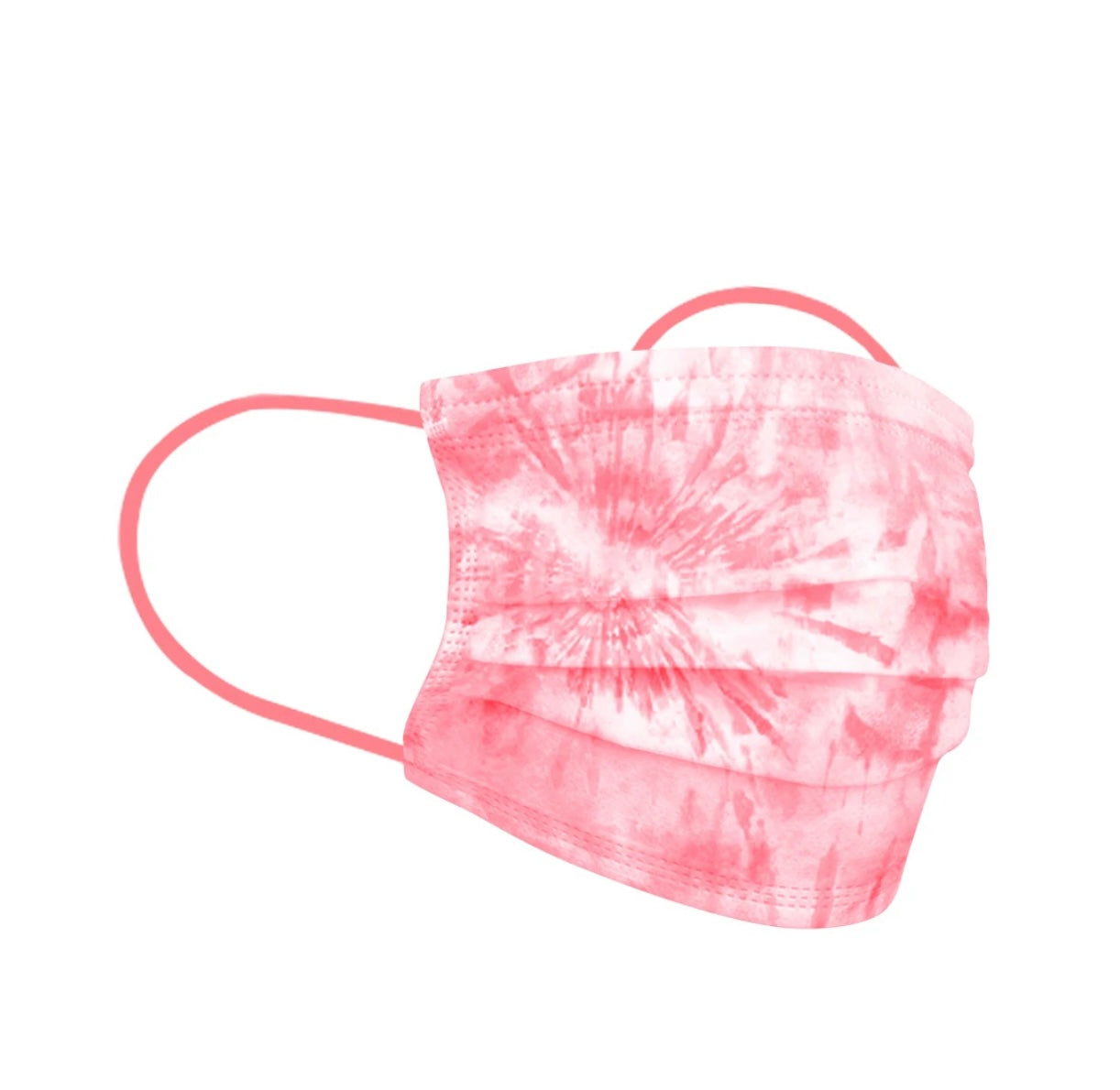 SHIELD UP Disposable Face Mask - Tie Dye Coral (5 Pack)