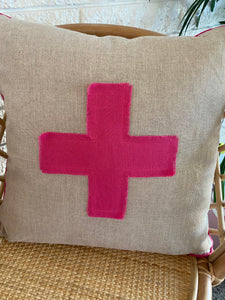 Holiday Cushion Linen with cross