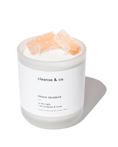 CLEANSE & CO Peach Selenite Candle - 200g